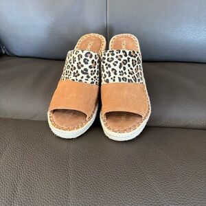 Toms Brown and Leopard Espadrilles